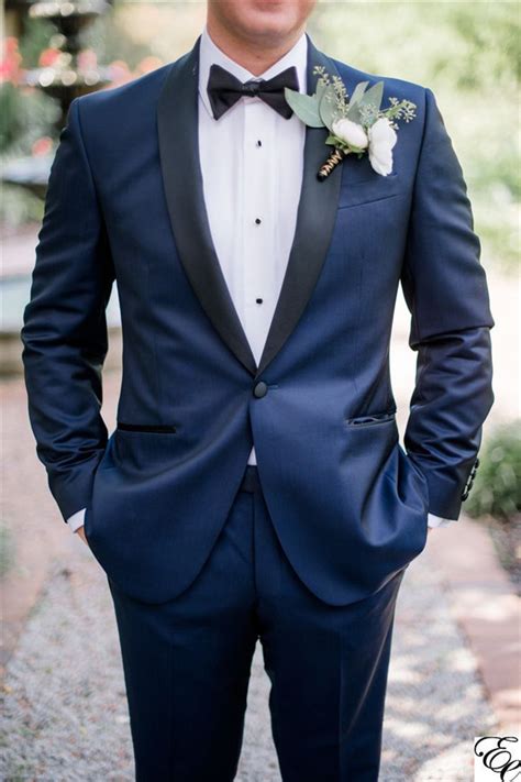 navy blue groom suit